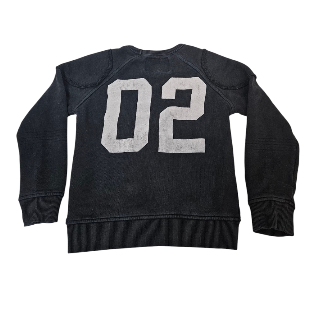 True Religion Boys Raw Edge Pullover Black Sweatshirt Size 5 Streetwear B18 - Picture 3 of 7